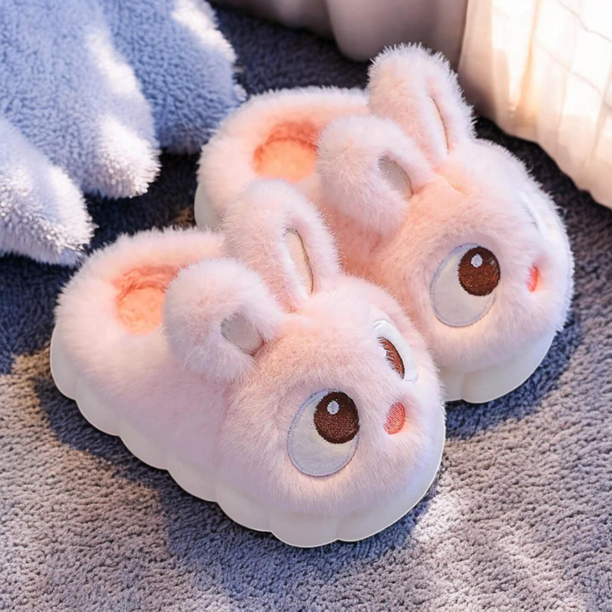 2024 New Cute Rabbit Winter Slippers for Kids – Warm Indoor