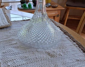 Decantador vintage em cristal de chumbo com formato de navio – Decantador em cristal lapidado em diamante – Artigos de bar em estilo inglês do século XIX
