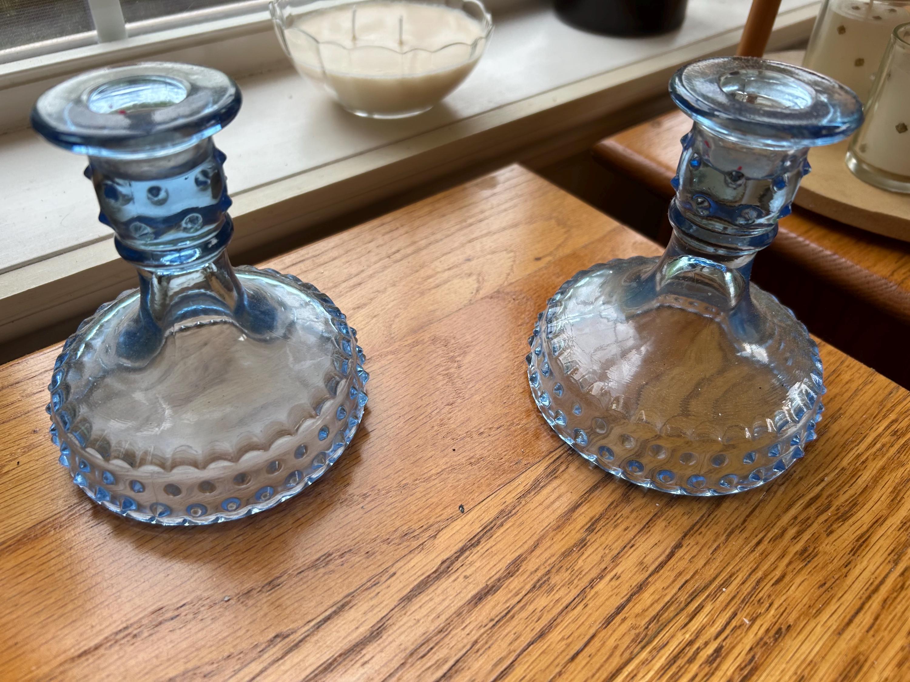 Blue Fenton Hobnail Candle Holder - Etsy