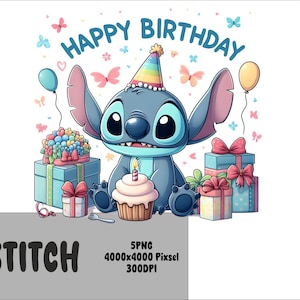 Stitch 5 PNG  Stitch Splash and Watercolor 5 Png Stitch Transparent PNG file for Sublimation