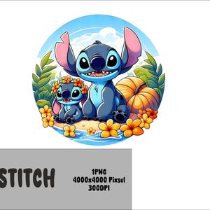 Stitch 1 PNG  Stitch Splash and Watercolor Png Stitch Transparent PNG file for Sublimation