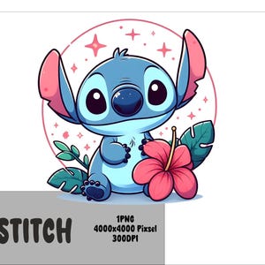 Stitch 1 PNG  Stitch Splash and Watercolor Png Stitch Transparent PNG file for Sublimation