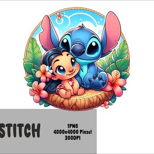 Stitch 1 PNG  Stitch Splash and Watercolor Png Stitch Transparent PNG file for Sublimation