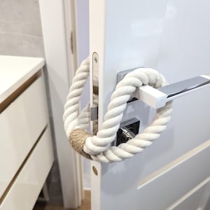 Butoir de porte - en corde de coton blanc - accessoire élégant