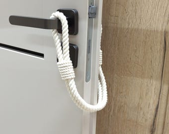 White rope door stopper - decorative home accessory - secure stopper