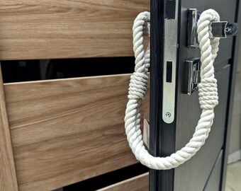 Handmade White Cotton Rope Door Stopper: Boho Home Decor