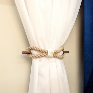 Curtain Holdback - Jute Curtain Tieback - curtain accessories