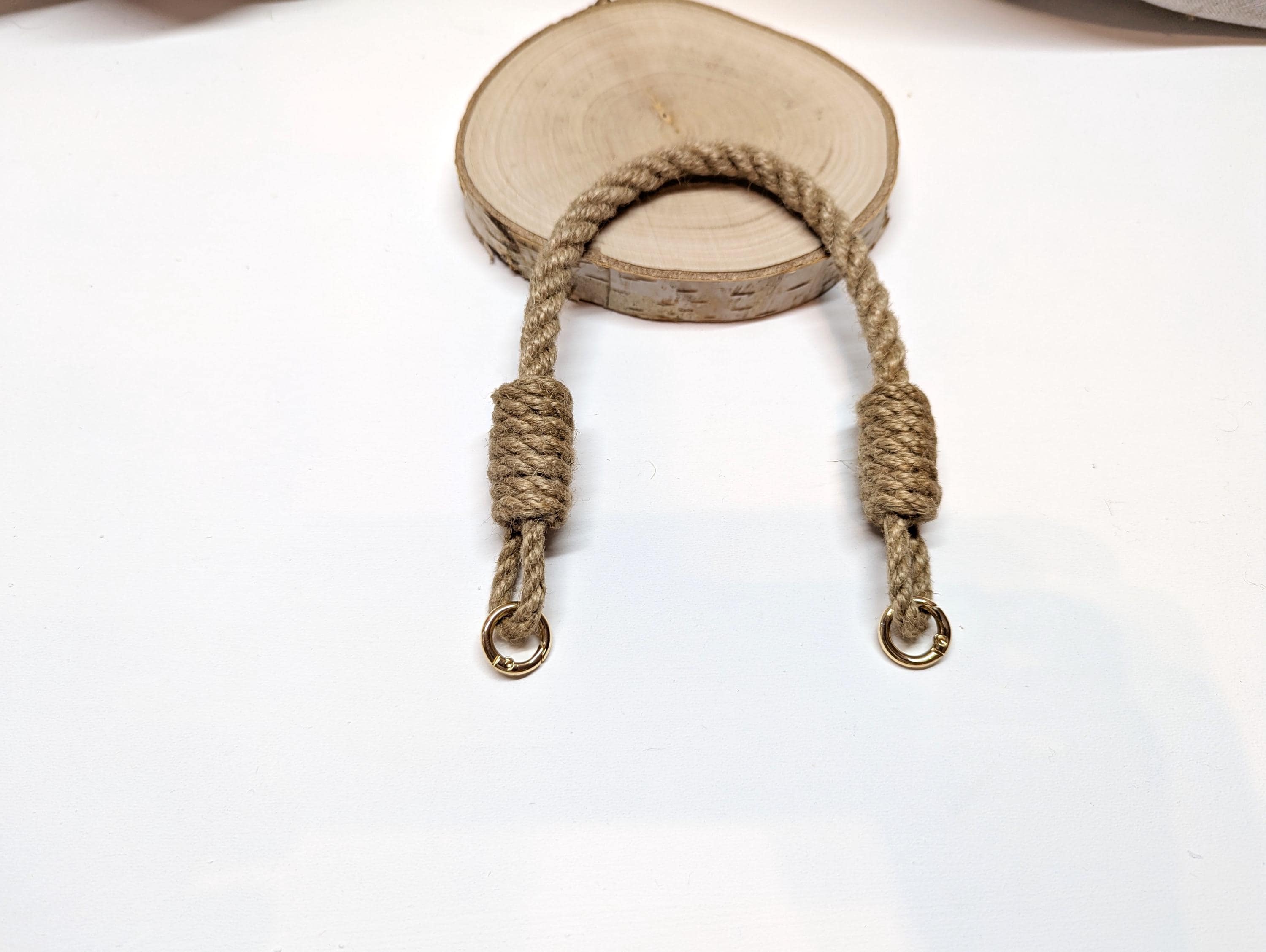 Jute Rope Bag Handles – Handbag Straps With Round Metal Clasps - Etsy