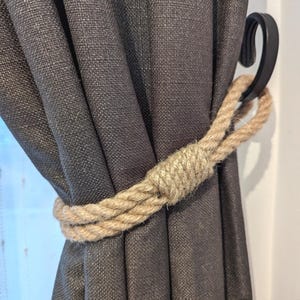 Handmade Jute Rope Curtain Tie Back: Natural Home Decor