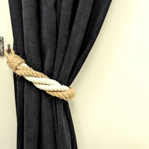 Jute & Cotton Curtain Tieback - Handmade from twisted ropes - natural materials - boho decor - rustic style