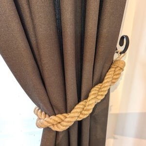 Curtain holdback-Curtain Tieback-Curtain holder made of jute ropes, curtain tie, stylish interior accessory- natural materials, home decor