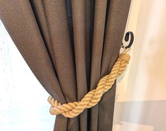 Handmade Jute Rope Curtain Tieback: Natural Home Decor
