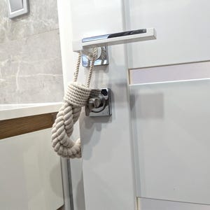 Door stopper - made of 4 cotton ropes, stylish twist - 4 cm (1.6&quot;) thick