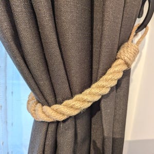 Curtain hold backs - Curtain holder made of chunky jute rope - stylish eco-decor for your home - Curtain tiebacks