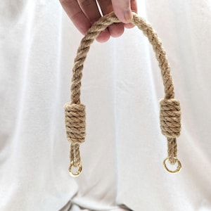 Small Rope Handles Jute Rope Bag Handles – Handbag Straps With Round Metal Clasps - Etsy
