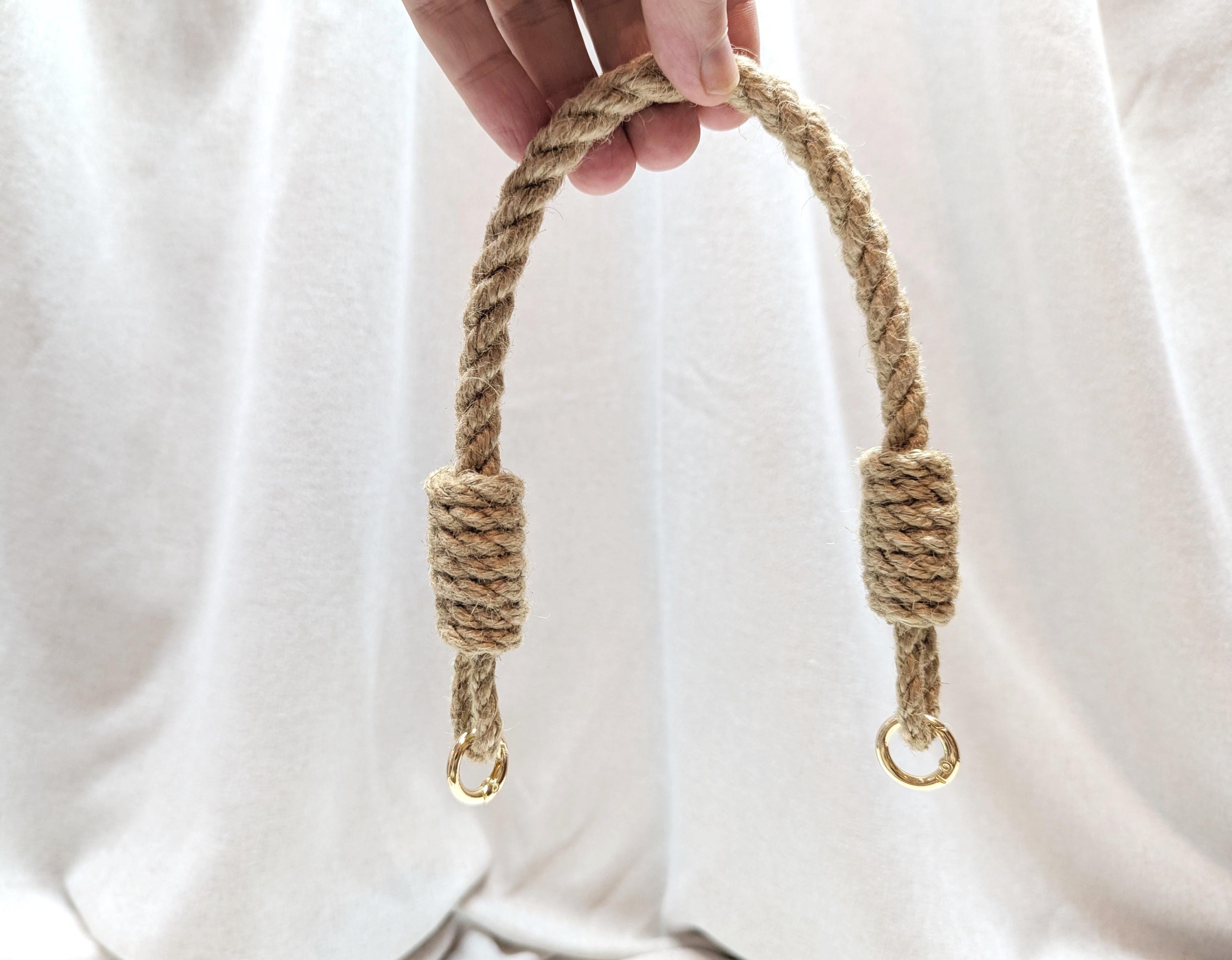 Jute Rope Bag Handles – Handbag Straps With Round Metal Clasps - Etsy