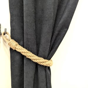 Handmade Jute Rope Curtain Tieback - Natural Rustic Holdback for Home Decor