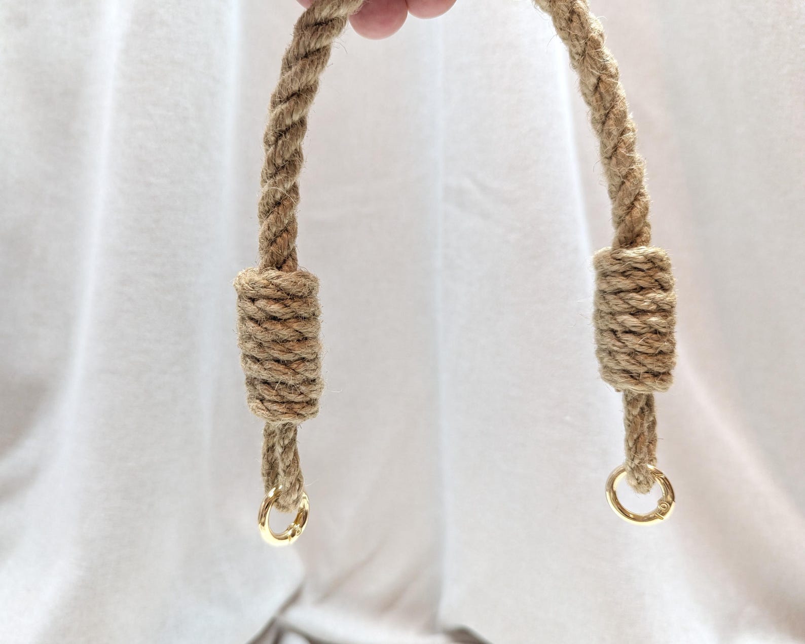 Jute Rope Bag Handles – Handbag Straps With Round Metal Clasps - Etsy