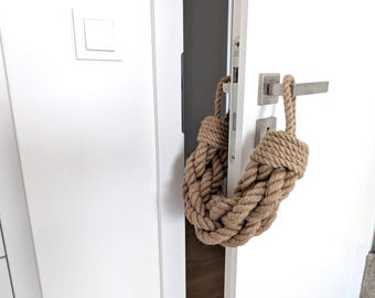 Handmade Jute Rope Door Stopper - Natural Home Decor
