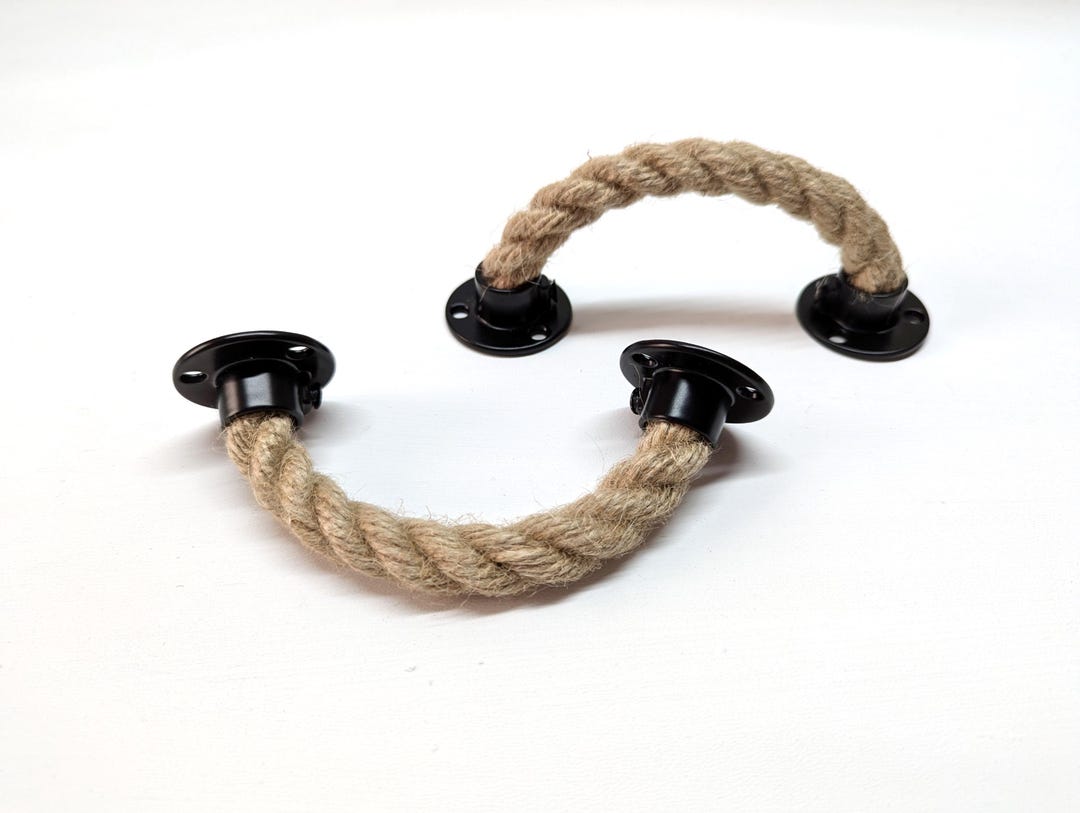 Rope Drawer Pull – Jute Furniture Handle With Black Hardware - Etsy