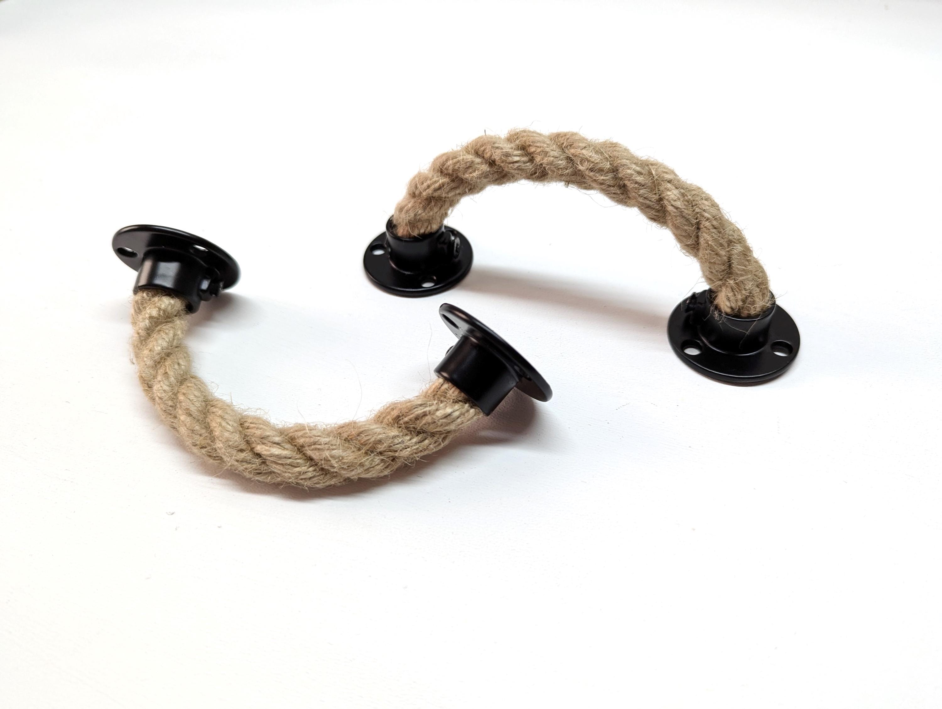 Rope Drawer Pull – Jute Furniture Handle With Black Hardware - Etsy
