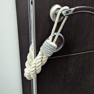 Twisted Cotton Rope Door Stop: Gray Accent, Elegant Home Decor