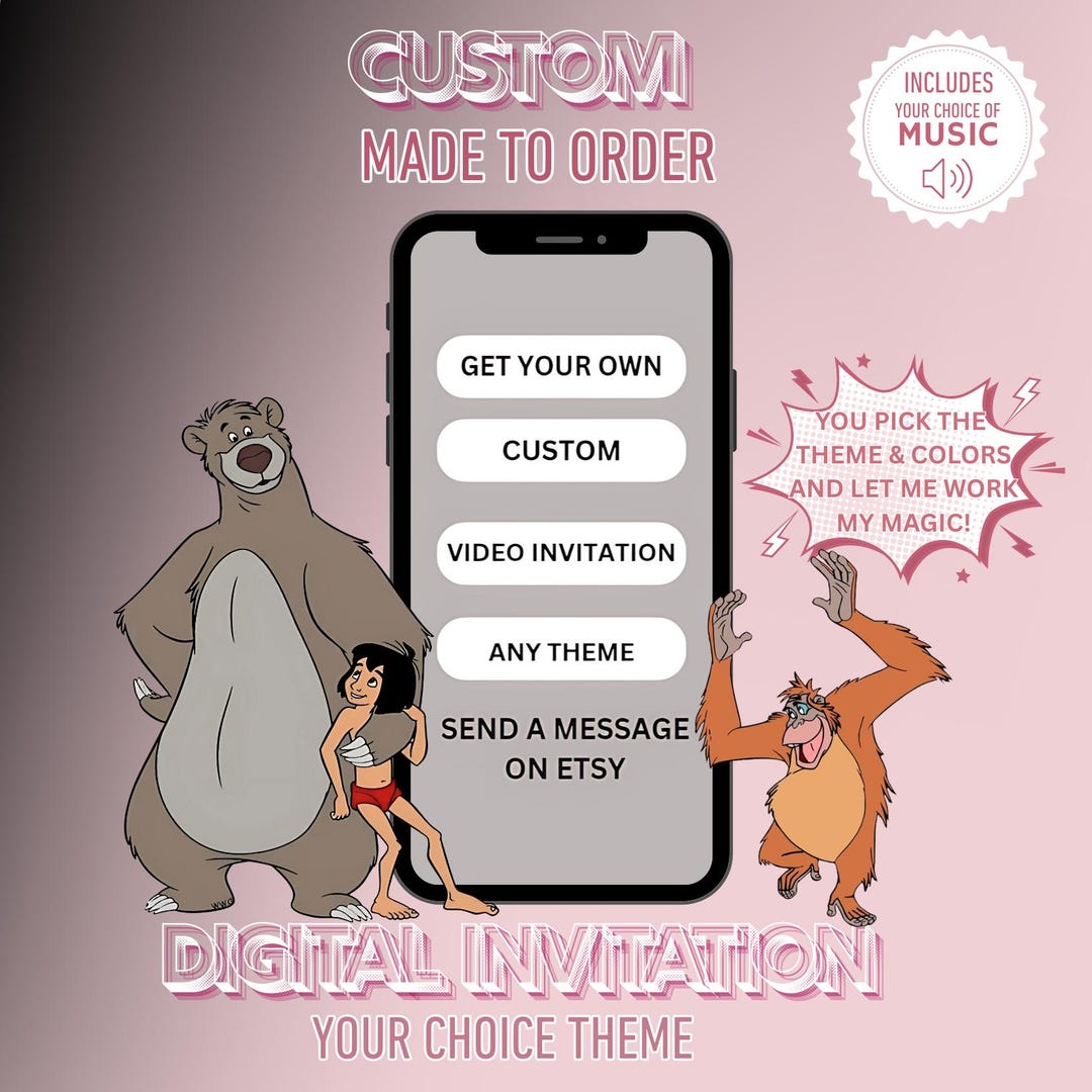 Custom Made-to-order Digital Invitation | [theme Name] | Personalized ...