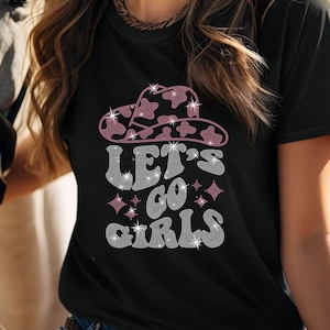 Rhinestone Cowgirl Hat Tee: Let&#39;s Go Girls Western T-Shirt