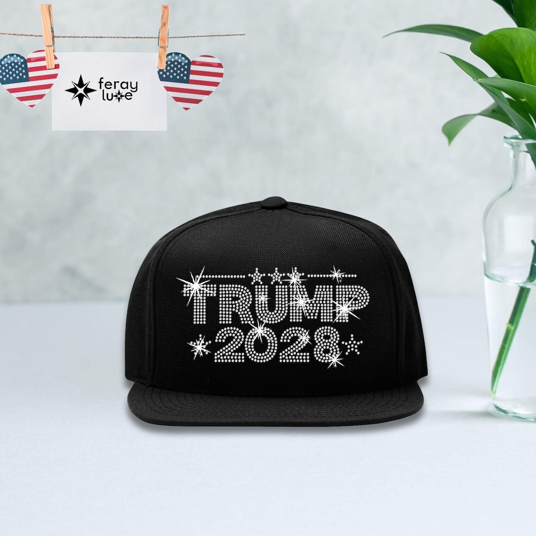 Trump rhinestone trucker hat 45 47 Trump 2024 American Flag Rhinestone Cap | The Trump Store PA main image 2