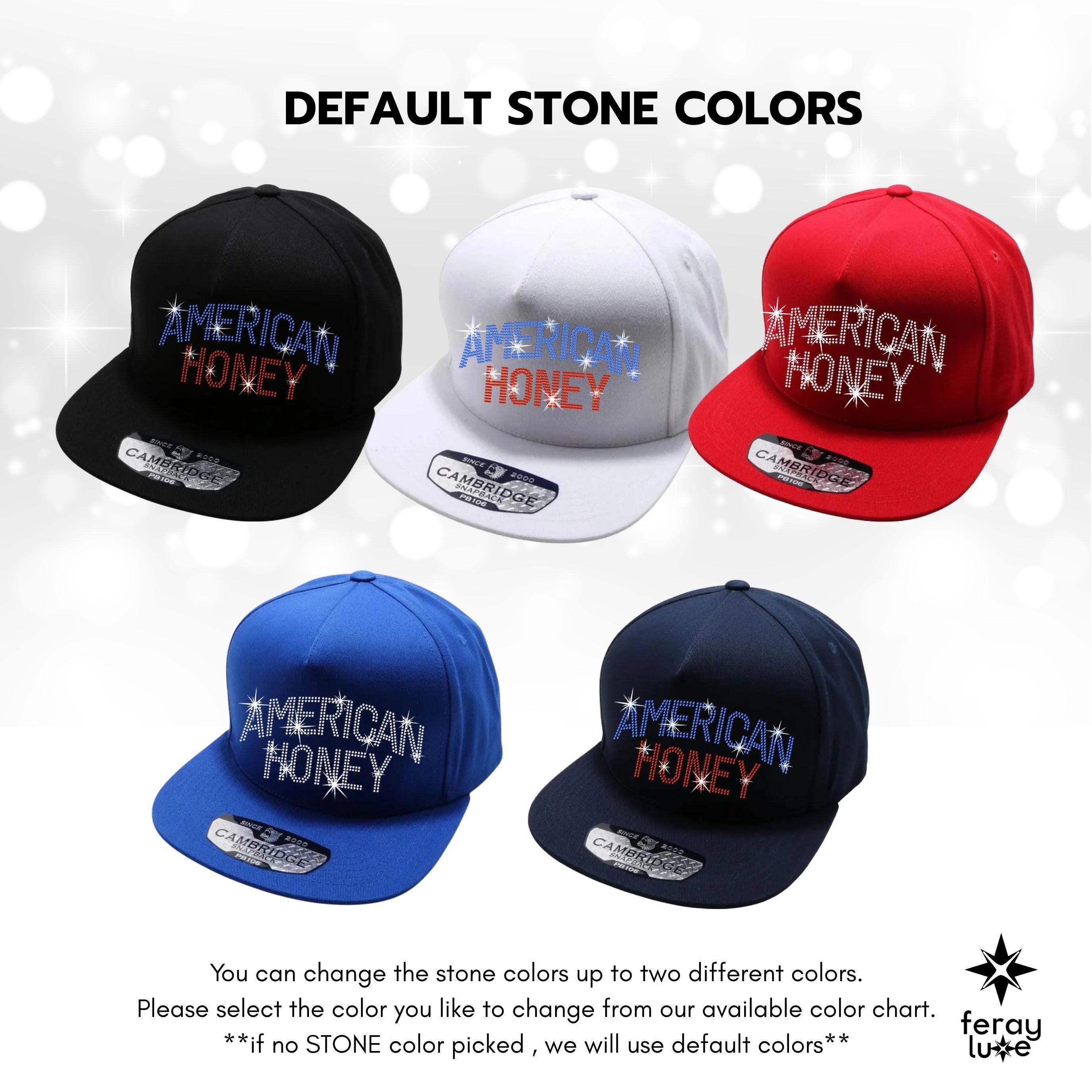 American Honey Rhinestone Snapback Hat: 4th of July Sparkle 