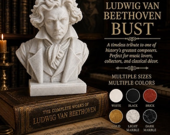Beethoven Bust Classical Music Sculpture Ludwig van Beethoven Statue Piano Decor Music Room Decor Composer Gift Pianist Music Teacher Gift