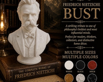 Friedrich Nietzsche Bust Philosophy Statue Nietzsche Sculpture Dark Decor Philosopher Gift Philosophy Student Gift Professor Office Decor