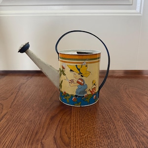 Vintage Tin Litho Toy Watering Can