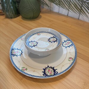 Vintage Noritake Hand Painted China Two Tier Serving Plate