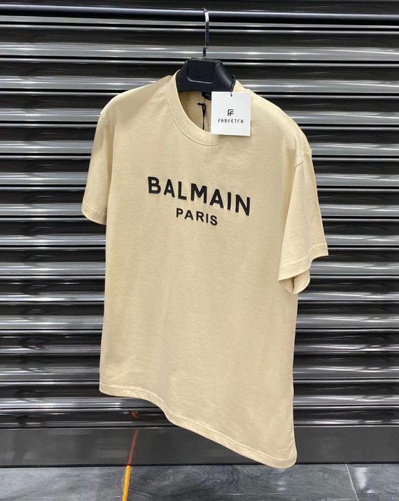 Balmain Beige Cotton T-shirt Size S