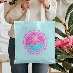 Christian Tote Bag, Bible Verse Tote Bag, Christian Gift for Her, Bible Bag Tote Bag, Back to School Bag for Girl, Baptism Gift