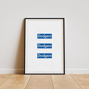 Supreme Inspiriert Dodgers Box Logo Poster Poster / Digitaldrucke / Download / Minimalistische Wand Kunst und Dekor / Mode / Sport