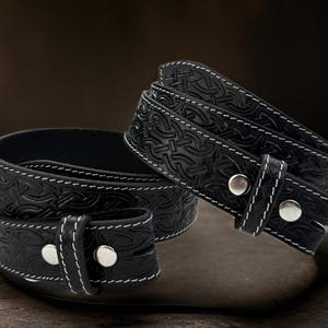 Personalisierter Leder-Western-Gürtel, punzierter Westerngürtel, Cowboy-Ledergürtel, Herren-Ledergürtel ohne Schnalle