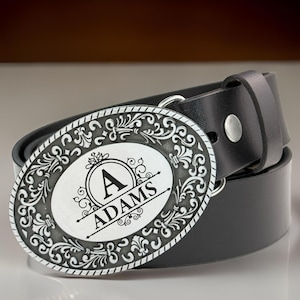 Hebilla de cinturón con monograma y nombre grabado para padrinos de boda, vaquero, vaquera, hebilla personalizada, regalo del Día del Padre para él, accesorios para cinturones para hombres