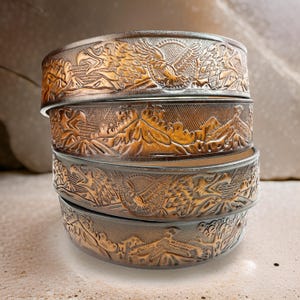 Western Full Grain Genuine Leather Belt Tooled Embossed Unisex Western Belt Without Buckle 1.5&quot; Wide Western Belt Leather Strap