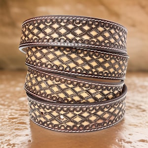Western Full Grain Genuine Leather Belt Tooled Embossed Unisex Western Belt Without Buckle 1.5&quot; Wide Western Belt Leather Strap