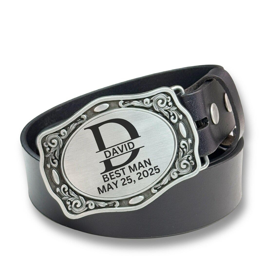 Personalized Western Belt Buckle Engraved Groomsman Cowboy Cowgirl ...