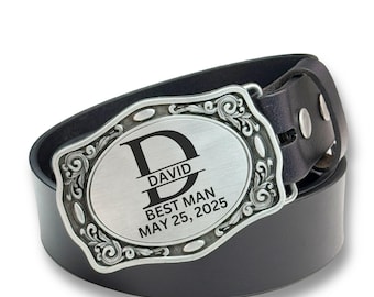 Personalized Western Belt Buckle Engraved Groomsman Cowboy Cowgirl Custom Buckle Fathers Day Gift For Him Men's Belt Accessories
