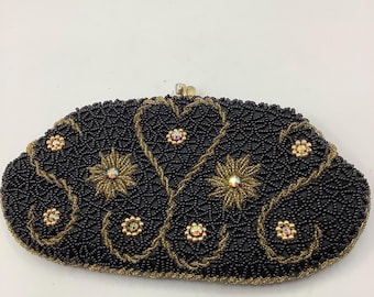 vintage beaded wristlet/ clutch bag
