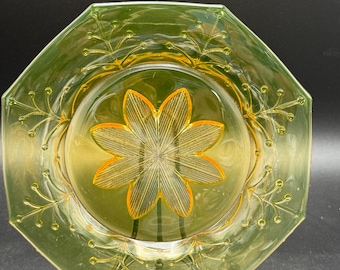 Swedish Pukeberg uranium glass plate