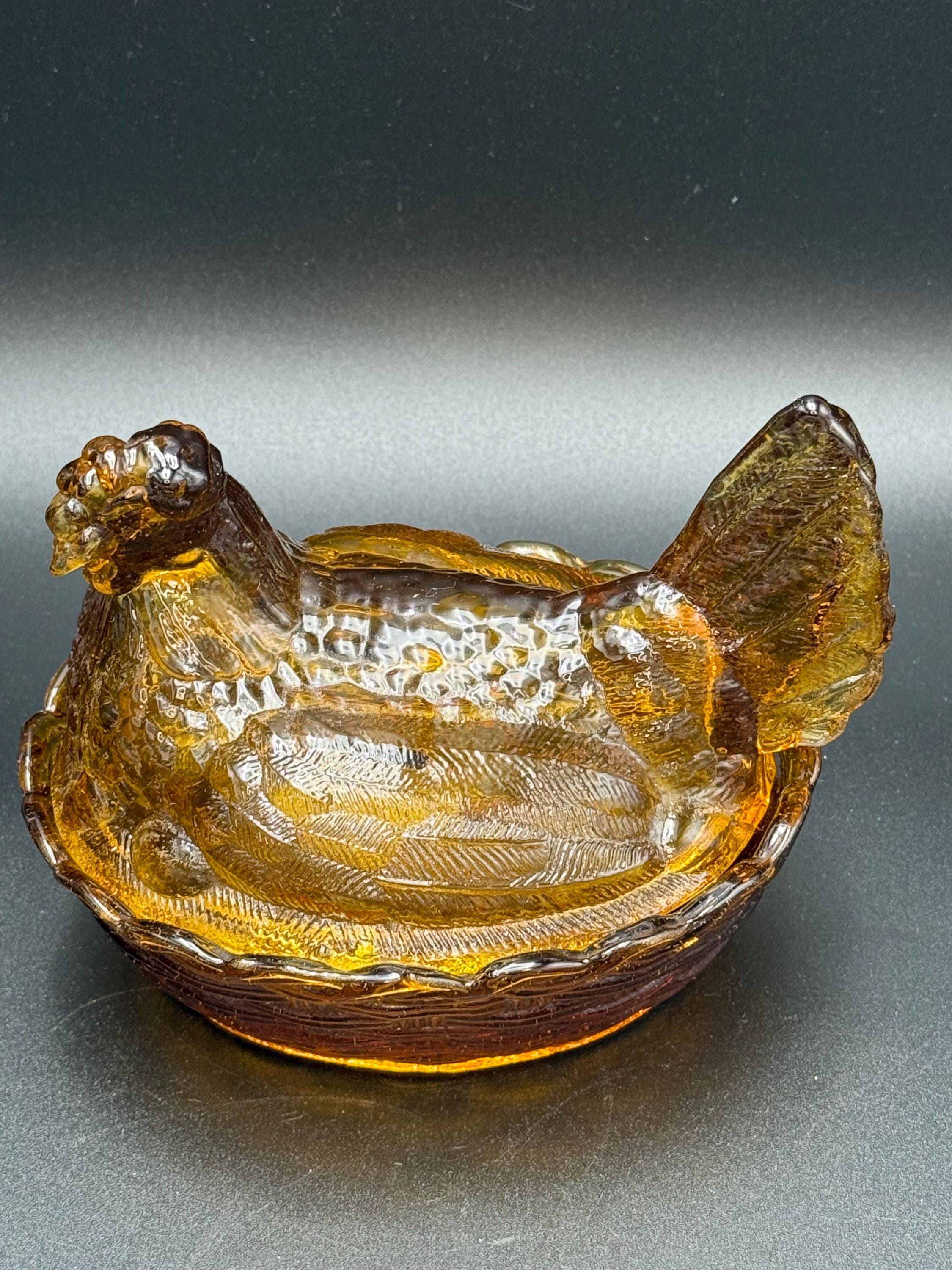 Glass hen on nest - Etsy 日本