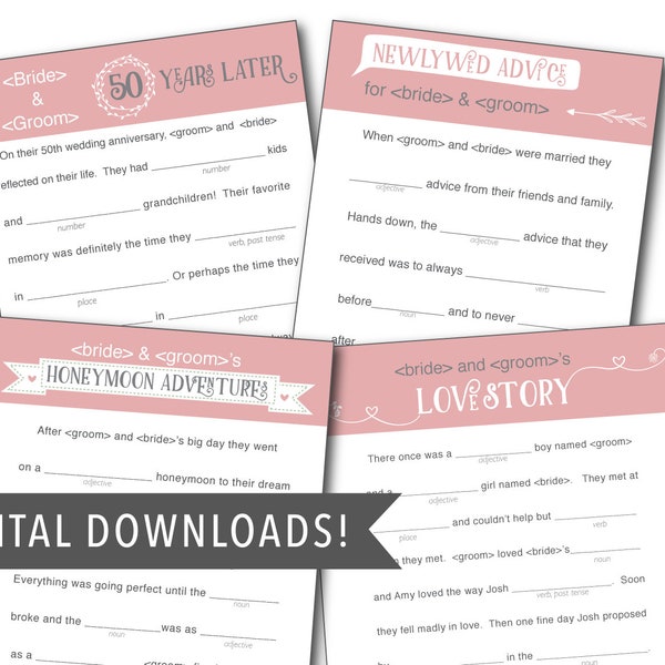 Wedding Mad Libs - Etsy