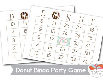 Donut Bingo Party Game Printable