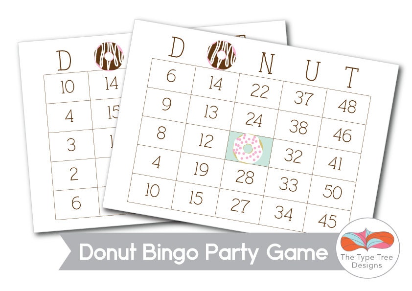 Donut Bingo Party Game Printable Etsy