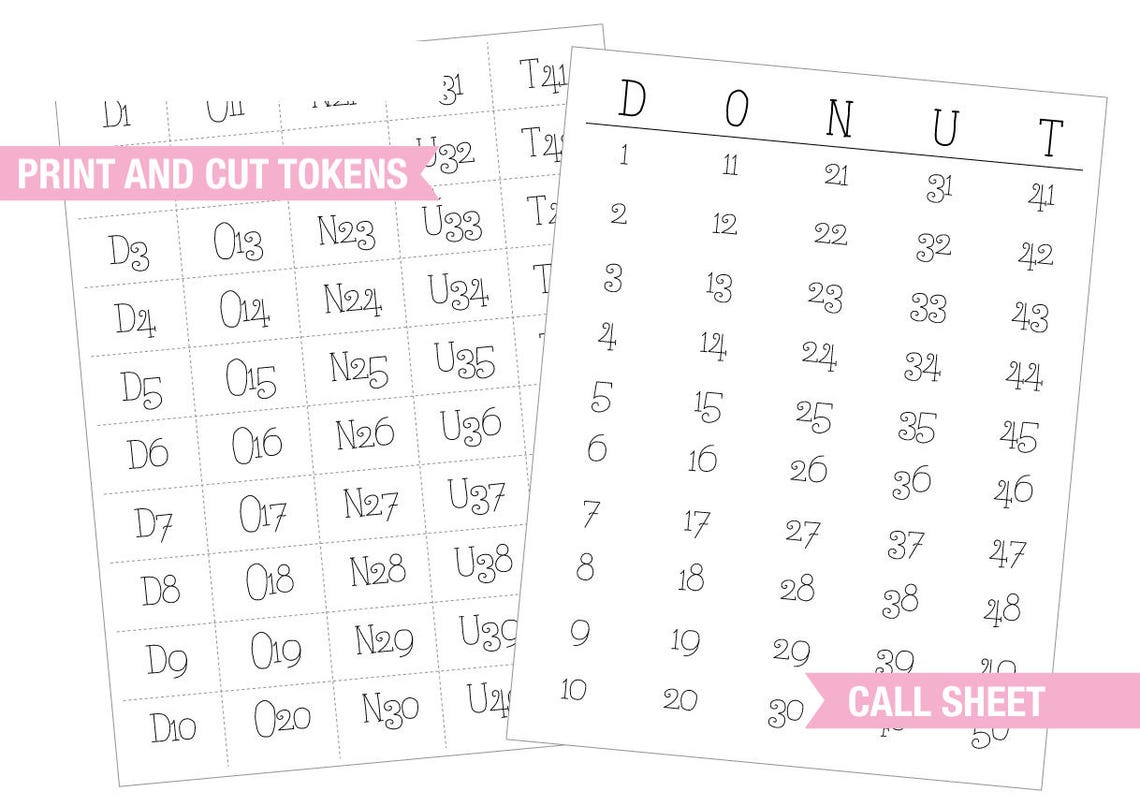Donut Bingo Party Game Printable - Etsy